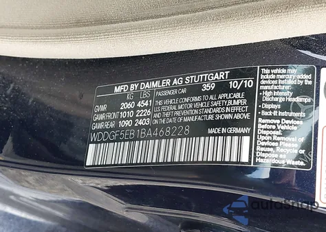 2011 Mercedes-Benz C 300 Luxury/Sport from USA, damaged, VIN WDDGF5EB1BA468228